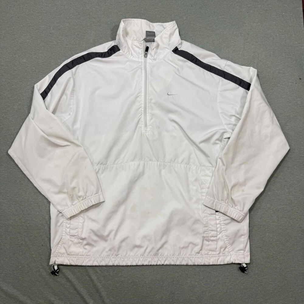 VTG NIKE Windbreaker 1/4 Zip White Mens Size XL Y2K Streetwear Tech